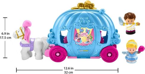Fisher-Price Little People Toddler Toy Disney Princess Cinderella’s Dancing Carriage Playset with Figures for Pretend Play Ages 18+ Months​ in Saudi Arabia