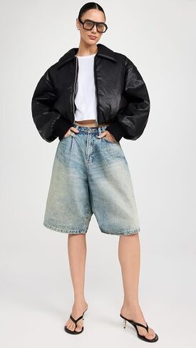 Pixie Market Women's Leather Bomber Jacket in Kuwait
