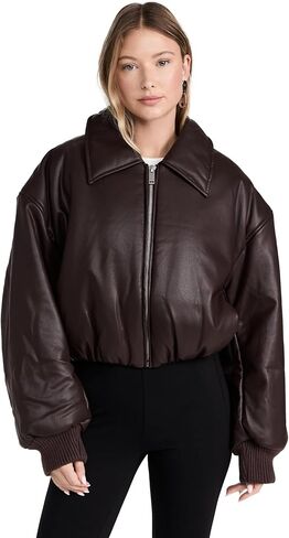Pixie Market Women's Leather Bomber Jacket in Saudi Arabia