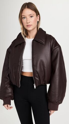 Pixie Market Women's Leather Bomber Jacket in Saudi Arabia