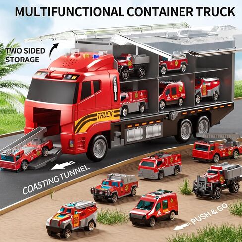Toddler Boys Toys for 3 4 5 6 Years Old, Construction Truck Vehicle Toy Set with Play Mat, Die-Cast Toy Car Carrier Truck for Boys Kids, Birthday Gifts Toys for 3 4 5 6 7 8+ Year Old Boys in Saudi Arabia