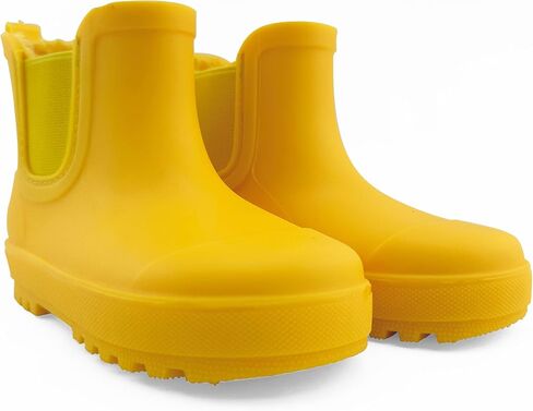 BEARPAW Toddler and Kids' Rain Boots with Faux-Fur Lining – Waterproof Rubber Chelsea Boot for Boys & Girls in Kuwait