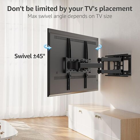 MOUNTUP TV Wall Mount, Full Motion TV Wall Mount for Most 26-65 Inch TV up to 100 LBS, Swivel Extension Tilting Level TV Mount Bracket with Articulating Arm Max VESA 400x400mm, for 16 Inch Wood Studs in Saudi Arabia