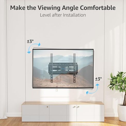 MOUNTUP TV Wall Mount, Full Motion TV Wall Mount for Most 26-65 Inch TV up to 100 LBS, Swivel Extension Tilting Level TV Mount Bracket with Articulating Arm Max VESA 400x400mm, for 16 Inch Wood Studs in Saudi Arabia