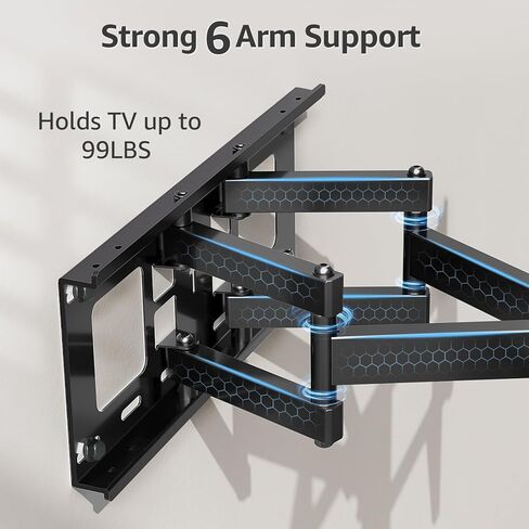 MOUNTUP TV Wall Mount, Full Motion TV Wall Mount for Most 26-65 Inch TV up to 100 LBS, Swivel Extension Tilting Level TV Mount Bracket with Articulating Arm Max VESA 400x400mm, for 16 Inch Wood Studs in Saudi Arabia