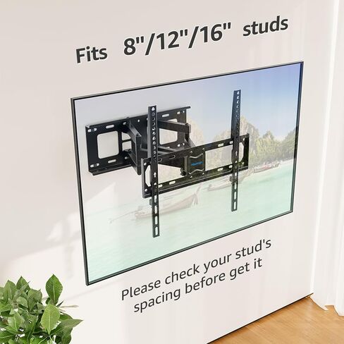 MOUNTUP TV Wall Mount, Full Motion TV Wall Mount for Most 26-65 Inch TV up to 100 LBS, Swivel Extension Tilting Level TV Mount Bracket with Articulating Arm Max VESA 400x400mm, for 16 Inch Wood Studs in Saudi Arabia