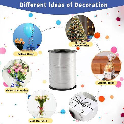500 Yard Premium White Curling Ribbon, Curling Ribbon for Crafts,Curling Ribbon for Gift Wrapping, Balloon Ribbon, Balloon String, for Party Birthday Wedding Decoration, Art Crafts, Florist Flower in Saudi Arabia