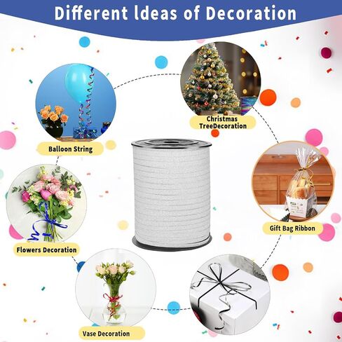 500 Yard Premium White Curling Ribbon, Curling Ribbon for Crafts,Curling Ribbon for Gift Wrapping, Balloon Ribbon, Balloon String, for Party Birthday Wedding Decoration, Art Crafts, Florist Flower in Saudi Arabia
