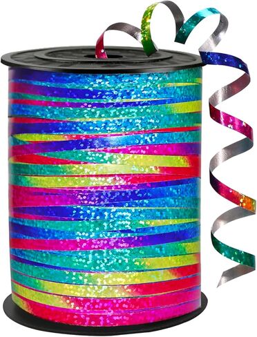 500 Yard White Curling Ribbon,Iridescent White Ribbon,3/16" Ribbon, Balloon Ribbon, Balloon String, Craft Decor Ribbon,for Florists, Flowers Decoration wrap in Kuwait