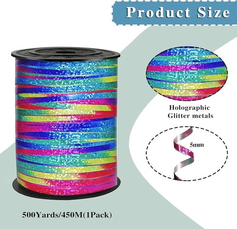 500 Yard White Curling Ribbon,Iridescent White Ribbon,3/16" Ribbon, Balloon Ribbon, Balloon String, Craft Decor Ribbon,for Florists, Flowers Decoration wrap in Kuwait