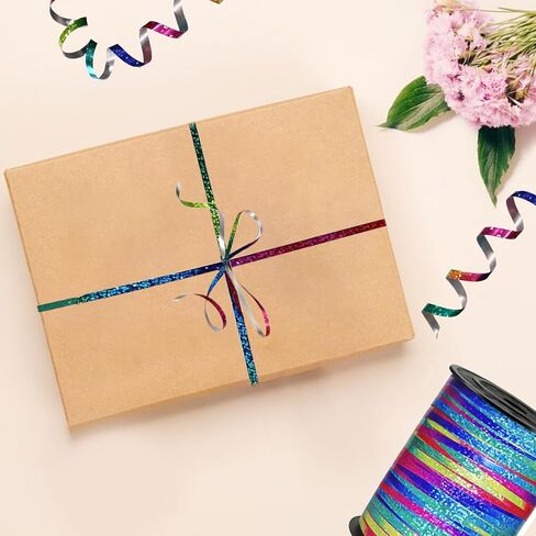 500 Yard White Curling Ribbon,Iridescent White Ribbon,3/16" Ribbon, Balloon Ribbon, Balloon String, Craft Decor Ribbon,for Florists, Flowers Decoration wrap in Kuwait