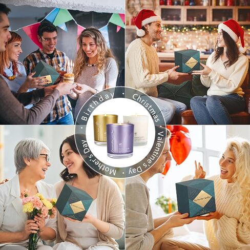 2 حزمة شموع خشب الساج للمنزل المعطرة، 23 أوقية شموع الروائح للرجال شمع الصويا شموع طويلة الأمد للنساء هدايا عيد ميلاد أمي عيد الشكر in Kuwait