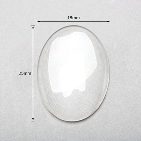 dophee Oval Glass Cabochon for Jewelry Making, Clear Dome Tiles Cabochons with Flat Back, Dome Bead Cameo Cabochon Tile for DIY Craft Photo, Pendants, Rings, Necklace, 25x18mm, 50-Pack in Kuwait
