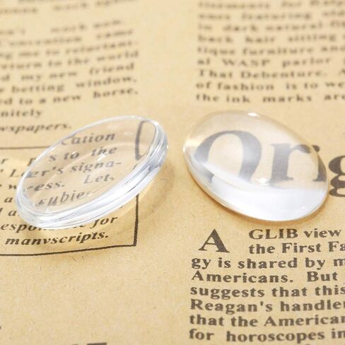 dophee Oval Glass Cabochon for Jewelry Making, Clear Dome Tiles Cabochons with Flat Back, Dome Bead Cameo Cabochon Tile for DIY Craft Photo, Pendants, Rings, Necklace, 25x18mm, 50-Pack in Kuwait