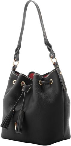 Dooney & Bourke Handbag, Pebble Grain Tasha Drawstring - Black in Saudi Arabia