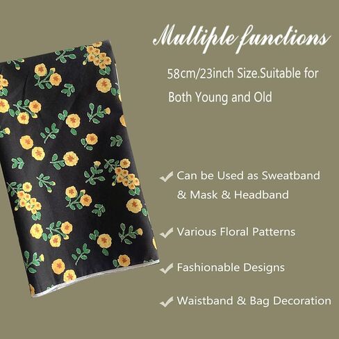 Cotton Bandana Headband for Men & Women, Head Wrap, Hair Neck Scarf Square Handkerchiefs 23" x 23" in Saudi Arabia