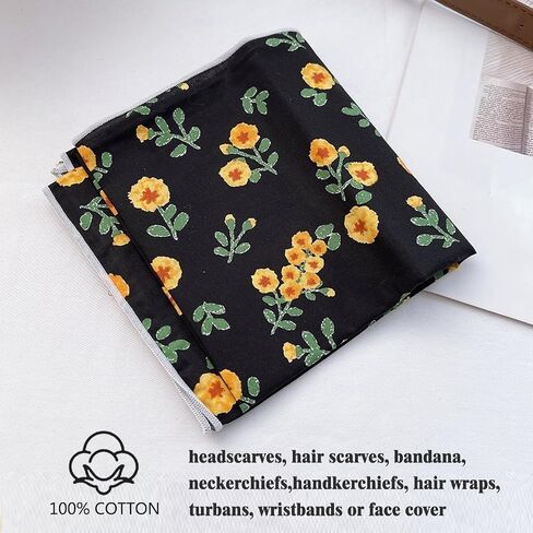Cotton Bandana Headband for Men & Women, Head Wrap, Hair Neck Scarf Square Handkerchiefs 23" x 23" in Saudi Arabia