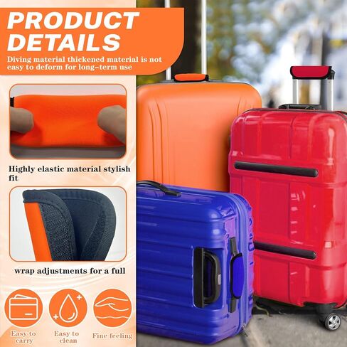 8 Pcs Soft Luggage Handle Wrap Grip Cover Identifiers, Vivid Orange Suitcase Handle Wraps, Waterproof Luggage Handle Covers Tags Accessories for Travel Bag Trolley Case Airplane (Orange) in Saudi Arabia