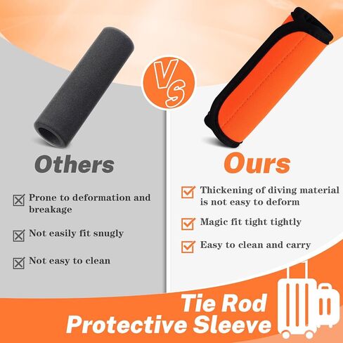 8 Pcs Soft Luggage Handle Wrap Grip Cover Identifiers, Vivid Orange Suitcase Handle Wraps, Waterproof Luggage Handle Covers Tags Accessories for Travel Bag Trolley Case Airplane (Orange) in Saudi Arabia