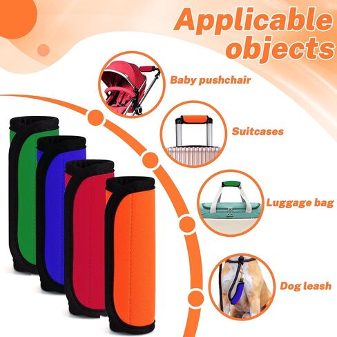 8 Pcs Soft Luggage Handle Wrap Grip Cover Identifiers, Vivid Orange Suitcase Handle Wraps, Waterproof Luggage Handle Covers Tags Accessories for Travel Bag Trolley Case Airplane (Orange) in Saudi Arabia