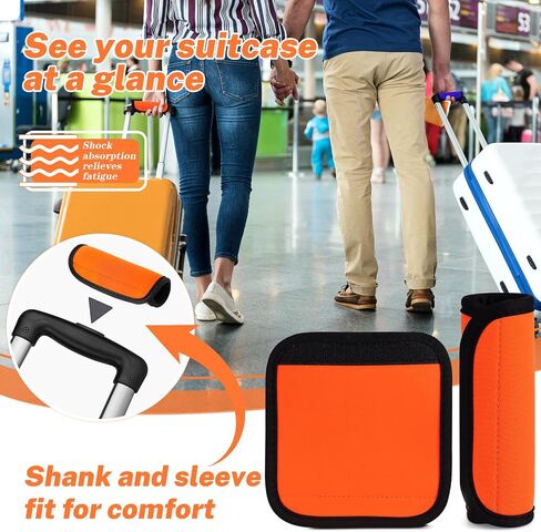 8 Pcs Soft Luggage Handle Wrap Grip Cover Identifiers, Vivid Orange Suitcase Handle Wraps, Waterproof Luggage Handle Covers Tags Accessories for Travel Bag Trolley Case Airplane (Orange) in Saudi Arabia