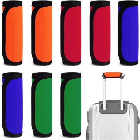 8 Pcs Soft Luggage Handle Wrap Grip Cover Identifiers, Vivid Orange Suitcase Handle Wraps, Waterproof Luggage Handle Covers Tags Accessories for Travel Bag Trolley Case Airplane (Orange) in Kuwait