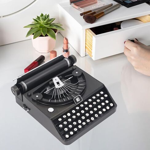 Antique Typewriter Model, Black White Artistic Vintage Typewriter Prop, Iron Portable Manual Typewriter Model for Home Decoration Ornaments, Eye Catching Appearance, PenRuxawigp23dgz in Saudi Arabia