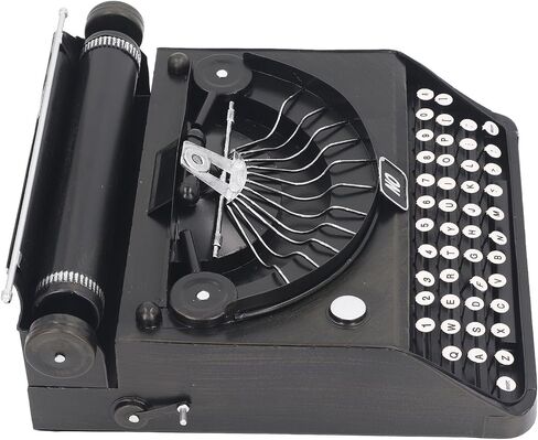 Antique Typewriter Model, Black White Artistic Vintage Typewriter Prop, Iron Portable Manual Typewriter Model for Home Decoration Ornaments, Eye Catching Appearance, PenRuxawigp23dgz in Saudi Arabia
