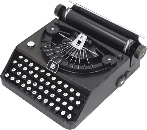 Antique Typewriter Model, Black White Artistic Vintage Typewriter Prop, Iron Portable Manual Typewriter Model for Home Decoration Ornaments, Eye Catching Appearance, PenRuxawigp23dgz in Saudi Arabia