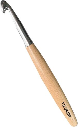 BsHooker Beech Wood Handle Crochet Hooks,10mm Ergonomic Crochet Hooks for Beginners and Arthritic Hands,Comfortable Grip in Saudi Arabia