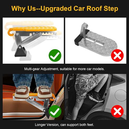 Universal Fit Car Door Step, Foldable Door Latch Step with Adjustable Angle for Car Roof Access, Both Feet Stand Car Step for SUV and Truck, Orange in Saudi Arabia