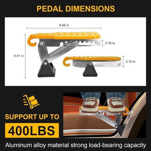 Universal Fit Car Door Step, Foldable Door Latch Step with Adjustable Angle for Car Roof Access, Both Feet Stand Car Step for SUV and Truck, Orange in Saudi Arabia