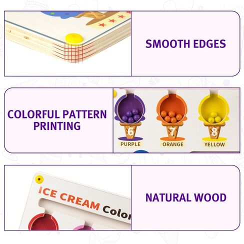 Magnetic Color and Number Maze, Wooden Color Matching Learning Counting Puzzle Board, Montessori Toys Gift for Boys Girls Toddlers Preschool 3 4 5 Years in Saudi Arabia