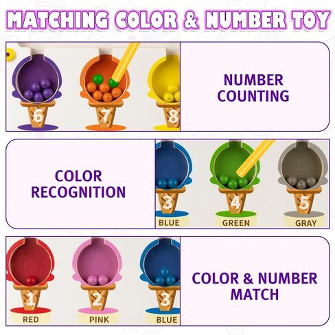 Magnetic Color and Number Maze, Wooden Color Matching Learning Counting Puzzle Board, Montessori Toys Gift for Boys Girls Toddlers Preschool 3 4 5 Years in Saudi Arabia