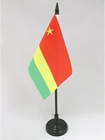 AZ FLAG Midi-Pyrénées - علم طاولة Occitania 5 بوصة × 8 بوصة - منطقة ميدي بيرينيه الفرنسية - علم مكتب Occitanie 21 × 14 سم - عصا وقاعدة بلاستيكية سوداء in Saudi Arabia