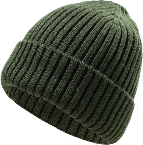 Kids Merino Wool Beanie Hat,Unisex Children Warm Winter Cuffed Ski Caps Classic Knitted Skull Caps for Boys Girls 7-14Y in Saudi Arabia
