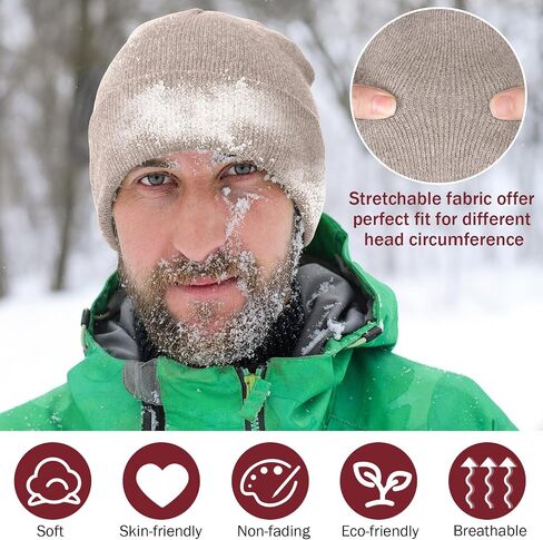 Suhine Winter Hat Scarf Gloves Set Warm Fleece Scarves Touch Screen Gloves Winter Knit Beanie for Women Men Donation Homeless in Saudi Arabia