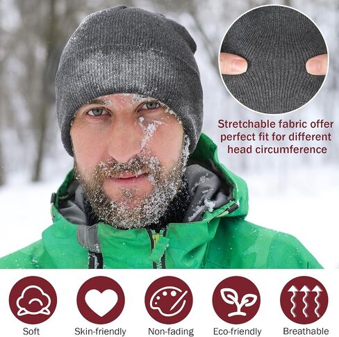 Suhine Winter Hat Scarf Gloves Set Warm Fleece Scarves Touch Screen Gloves Winter Knit Beanie for Women Men Donation Homeless in Saudi Arabia