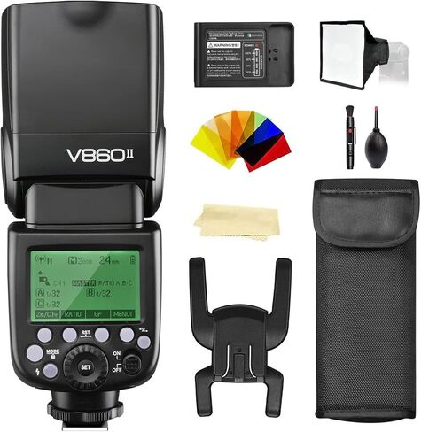 فلاش الكاميرا Godox V860III-S Speedlite، 1/8000s HSS TTL 2.4G GN60 5300K ضوء النمذجة مع بطارية ليثيوم أيون متوافقة مع كاميرات Sony DSLR وجهاز إرسال فلاش لاسلكي Godox XProII-S in Saudi Arabia