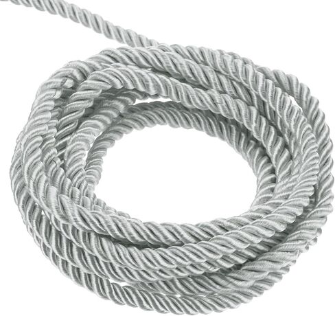 MECCANIXITY Twisted Cord Trim, 5 Yard 3mm 3-Ply Twine Braided Rope Shiny Thread String for Craft Gift Bag Curtain Christmas Decor, Silver - 5m in Saudi Arabia