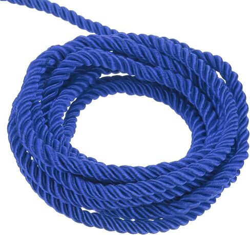 MECCANIXITY Twisted Cord Trim, 5 Yard 3mm 3-Ply Twine Braided Rope Shiny Thread String for Craft Gift Bag Curtain Christmas Decor, Silver - 5m in Saudi Arabia