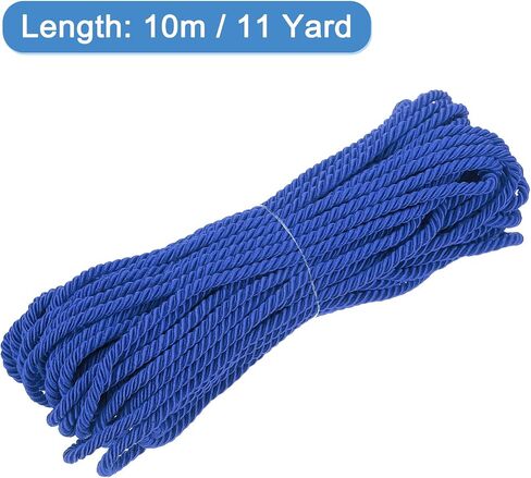MECCANIXITY Twisted Cord Trim, 5 Yard 3mm 3-Ply Twine Braided Rope Shiny Thread String for Craft Gift Bag Curtain Christmas Decor, Silver - 5m in Saudi Arabia
