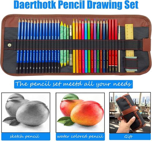 Drawing Sketching Kit Graphite Charcoal Colored Pencils for Artists Beginners Ideal for Drawing Sketching Shading, Premium Watercolors Paper Erasable 39Pcs Art Supply Kit Set in Saudi Arabia