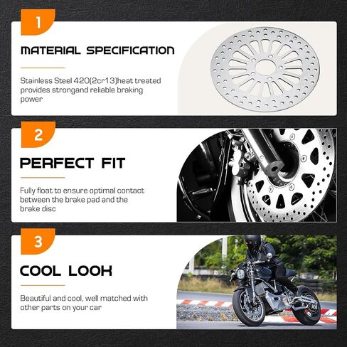 11.8'' Rear Brake Rotor with Bolts for Harley Road King FLHR 2008-2016/for Street Glide FLHX 2008-2013/for Road Glide/for Electra Glide FLHTCU FLHT Polished Stainless Steel Brake Disc Rotor in Saudi Arabia