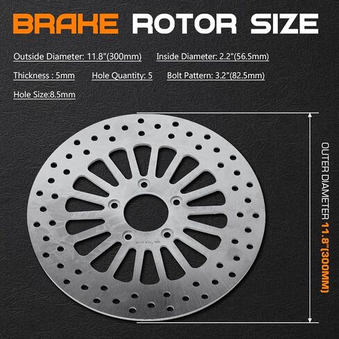 11.8'' Rear Brake Rotor with Bolts for Harley Road King FLHR 2008-2016/for Street Glide FLHX 2008-2013/for Road Glide/for Electra Glide FLHTCU FLHT Polished Stainless Steel Brake Disc Rotor in Saudi Arabia