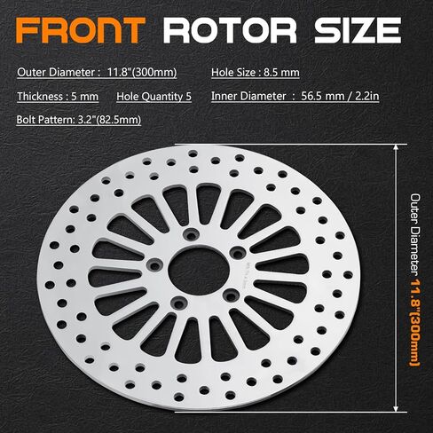 11.8'' Rear Brake Rotor with Bolts for Harley Road King FLHR 2008-2016/for Street Glide FLHX 2008-2013/for Road Glide/for Electra Glide FLHTCU FLHT Polished Stainless Steel Brake Disc Rotor in Saudi Arabia