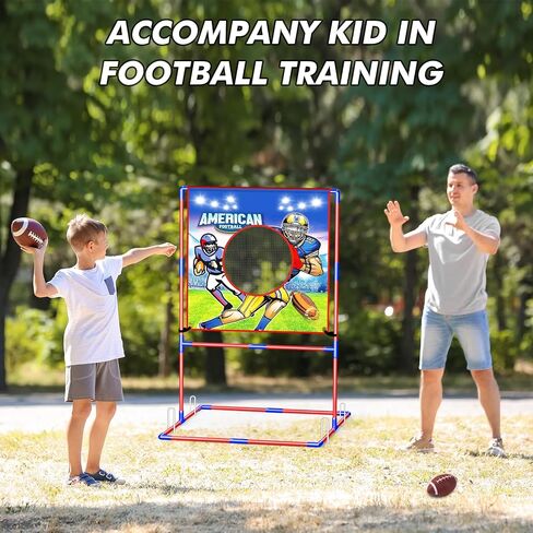 VATOS Football Toss Target Games with 4 Inflatable Footballs - Indoor Outdoor Backyard Throwing Sport Toy for Kids, Football Passing Targets Party Game for Boys Girls and Family Fun Play in Kuwait
