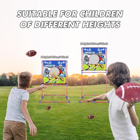 VATOS Football Toss Target Games with 4 Inflatable Footballs - Indoor Outdoor Backyard Throwing Sport Toy for Kids, Football Passing Targets Party Game for Boys Girls and Family Fun Play in Kuwait