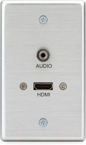 C2G Legrand HDMI VGA and AUX Wall Pass Through, Pass Through Wall Plate for In Wall Cable Management, Brushed Aluminium, Silver, 1 Count, C2G 60144 in Kuwait
