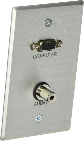 C2G Legrand HDMI VGA and AUX Wall Pass Through, Pass Through Wall Plate for In Wall Cable Management, Brushed Aluminium, Silver, 1 Count, C2G 60144 in Kuwait